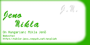 jeno mikla business card